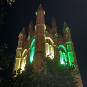 Eden Tower illuminated in honor of Sukkot